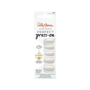 Sally Hansen Salon Effects Perfect Press-On Short’Ease Nails | Oval Shape | Easy to Apply, Non-Damaging, Natural Look Vitamin E & B5 | 30 Nails, Nail Glue, Adhesive Tabs, File| Short Queen(Almond Nails – Only Have Ice For You)