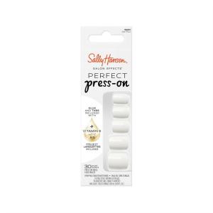 Sally Hansen Salon Effects Perfect Press-On Short’Ease Nails | Oval Shape | Easy to Apply, Non-Damaging, Natural Look Vitamin E & B5 | 30 Nails, Nail Glue, Adhesive Tabs, File| Short Queen(Square Nails – Get Mod)
