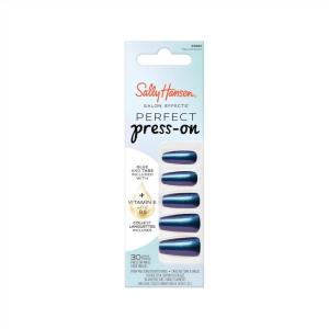 Sally Hansen Salon Effects Perfect Press-On Short’Ease Nails | Oval Shape | Easy to Apply, Non-Damaging, Natural Look Vitamin E & B5 | 30 Nails, Nail Glue, Adhesive Tabs, File| Short Queen(Coffin Nails – Hyp-Nautical)