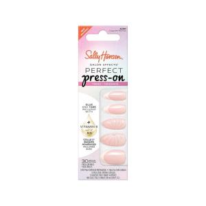 Sally Hansen Salon Effects Perfect Press-On Short’Ease Nails | Oval Shape | Easy to Apply, Non-Damaging, Natural Look Vitamin E & B5 | 30 Nails, Nail Glue, Adhesive Tabs, File| Short Queen(Almond Nails – Blushing on You)