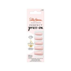 Sally Hansen Salon Effects Perfect Press-On Short’Ease Nails | Oval Shape | Easy to Apply, Non-Damaging, Natural Look Vitamin E & B5 | 30 Nails, Nail Glue, Adhesive Tabs, File| Short Queen(Coffin Nails – Soul Pink)