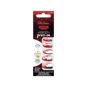 Sally Hansen Salon Effects Perfect Press-On Short’Ease Nails | Oval Shape | Easy to Apply, Non-Damaging, Natural Look Vitamin E & B5 | 30 Nails, Nail Glue, Adhesive Tabs, File| Short Queen(Almond Nails – The Final Battle)