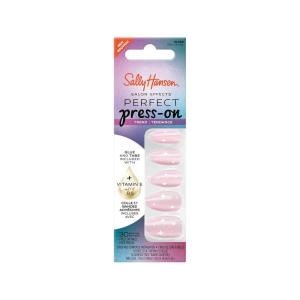 Sally Hansen Salon Effects Perfect Press-On Short’Ease Nails | Oval Shape | Easy to Apply, Non-Damaging, Natural Look Vitamin E & B5 | 30 Nails, Nail Glue, Adhesive Tabs, File| Short Queen(Almond Nails – She’s Shifty)