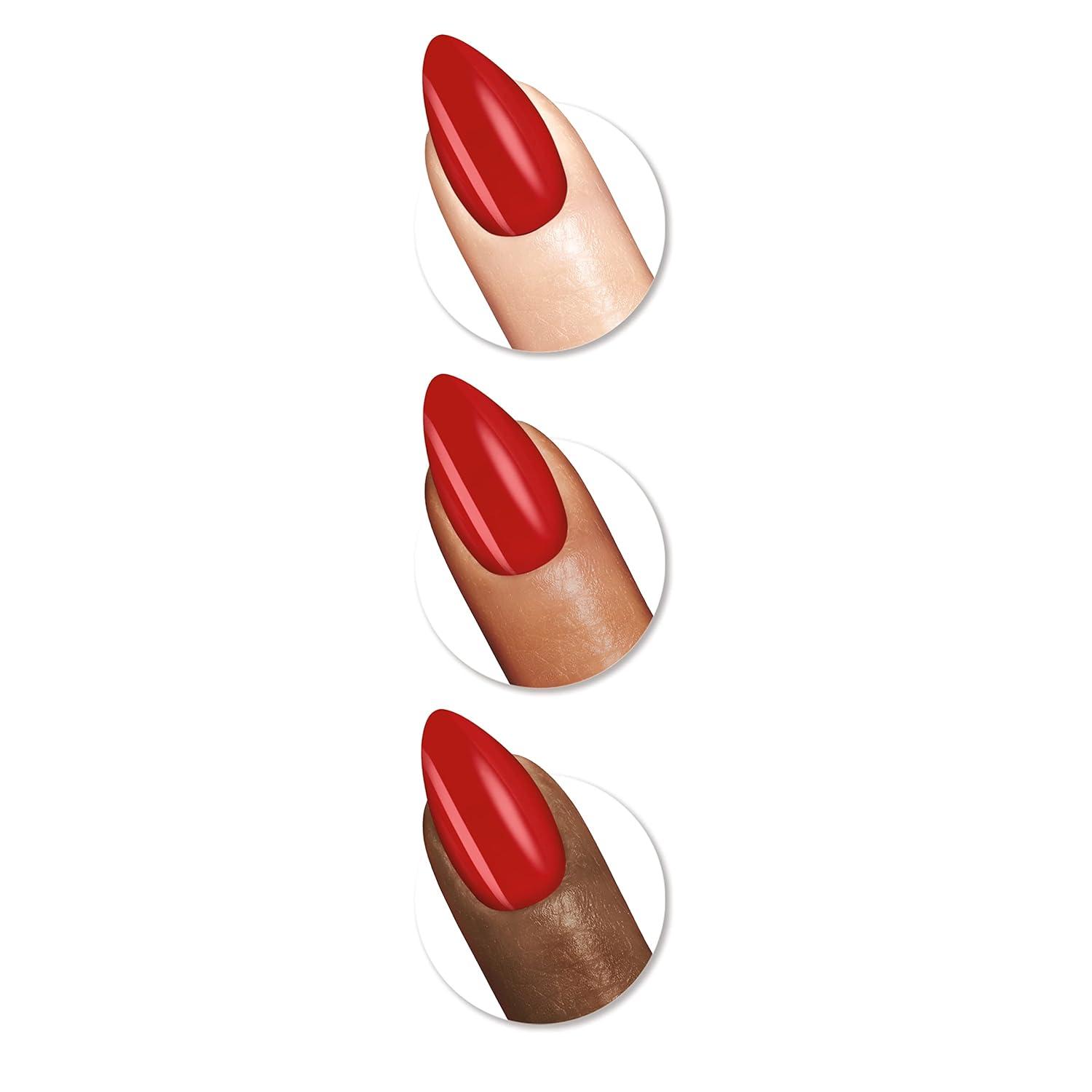 imageSally Hansen Salon Effects Perfect Manicure ASAP Apple Press On Nails Almond Shaped NonDamaging Adhesive Tabs File and Alcohol Pad Included