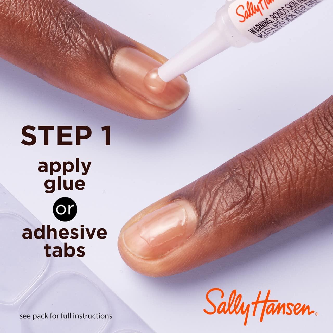 imageSally Hansen Salon Effects Perfect Manicure Beet Pray Love Press On Nails Oval Shaped NonDamaging Adhesive Tabs File and Alcohol Pad IncludedBeet Pray Love