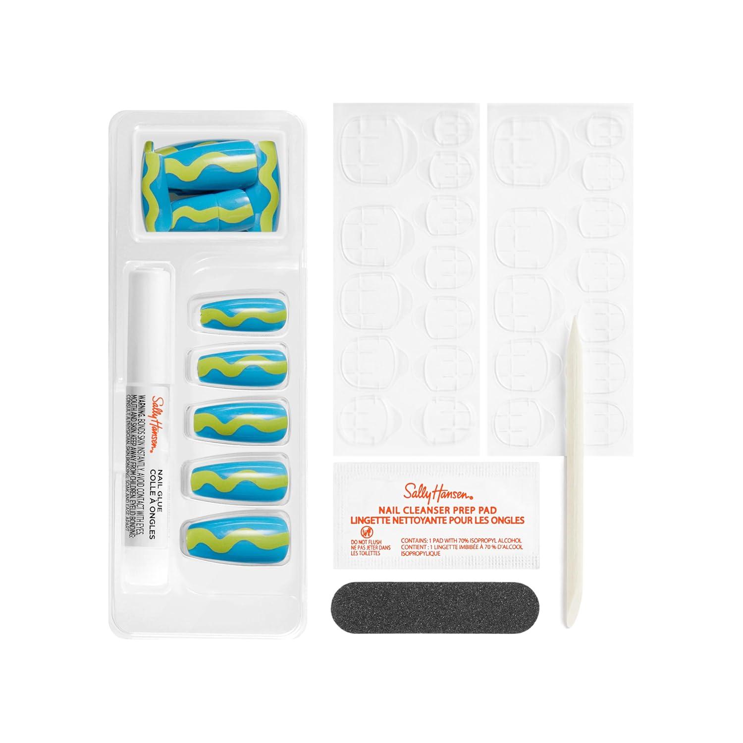 imageSally Hansen Salon Effects Perfect Manicure Ring Pop Put A Ring On It Press On Nails Coffin Shaped NonDamaging Adhesive Tabs File and Alcohol Pad Included