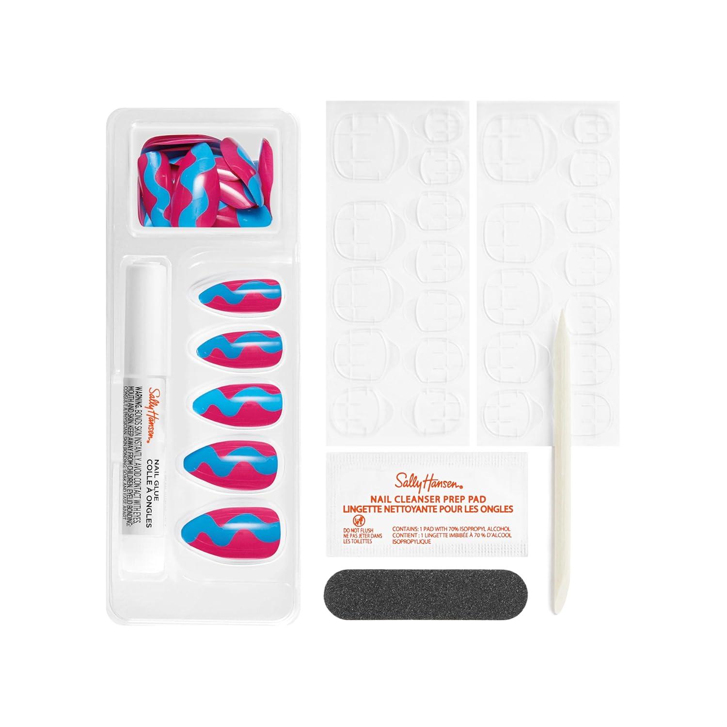 imageSally Hansen Salon Effects Perfect Manicure Ring Pop Thank You Berry Much Press On Nails Almond Shaped NonDamaging Adhesive Tabs File and Alcohol Pad Included