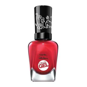 Sally Hansen Miracle Gel Keith Haring Salon Quality Nail Polish | Gel-Like Formula, Two-Step System, No UV Light Needed, Long Lasting | Opaque, Glossy | 917 Red-iant Baby | Red Nail Color