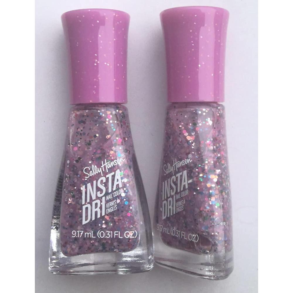 imageSally Hansen InstaDri Confetti Pop Quick Dry Long Lasting StreakFree Shine Pink Glitter Nail Polish Pack of 2
