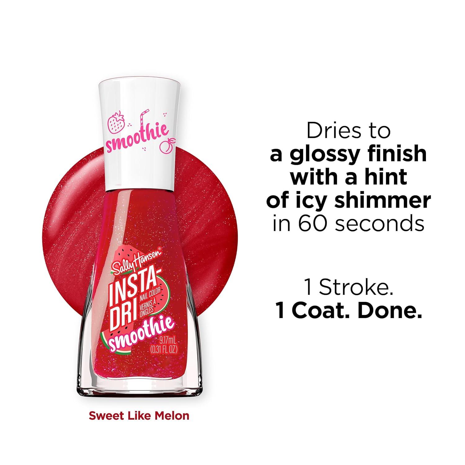 imageSally Hansen InstaDri the Smoothie Shop Collection Dragon Fruit Crush Nail Polish SatinMatte Finish QuickDry Nail Polish OneCoat Application 031oz