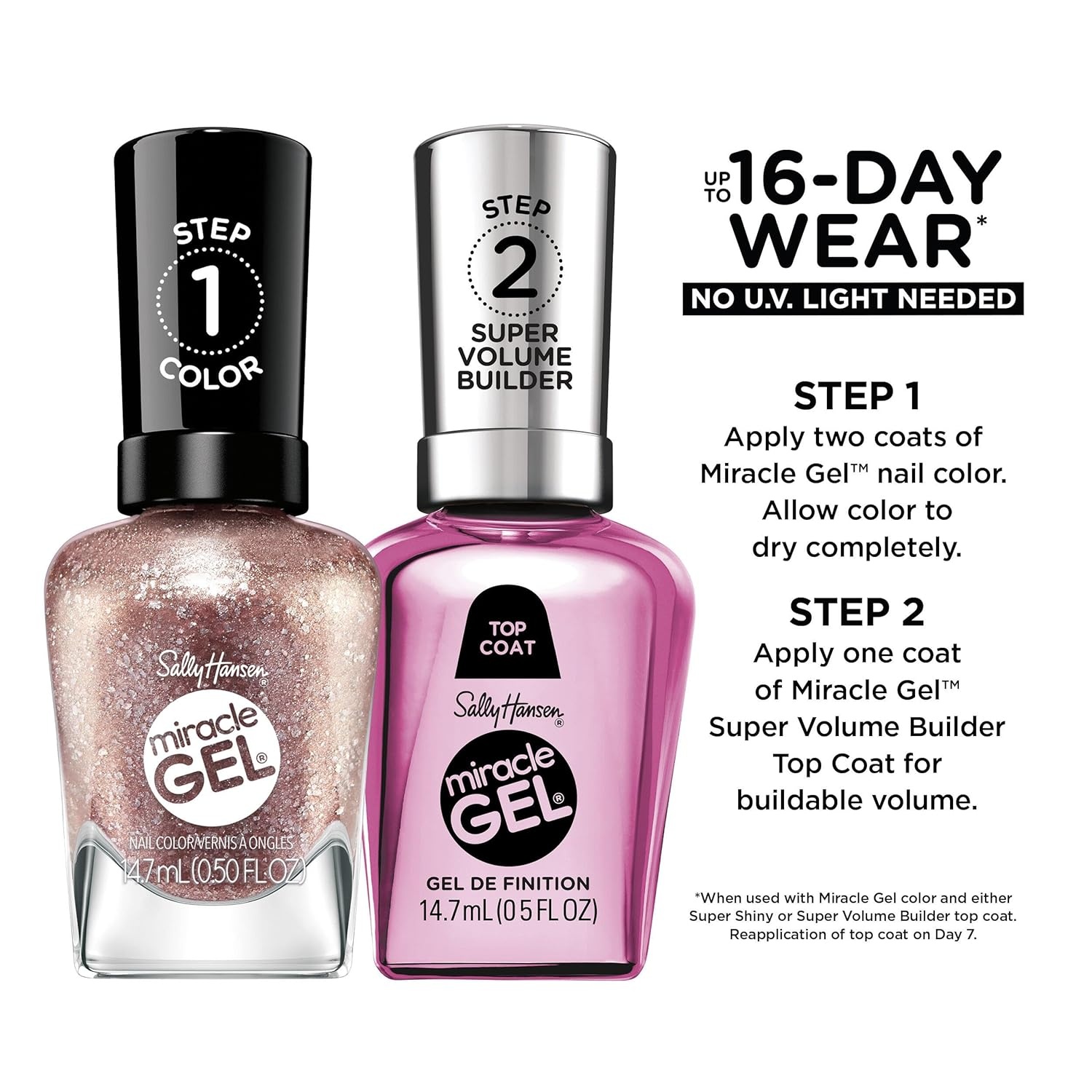 image:imageSally Hansen Miracle Gel Supercharged Glam Gilded Gossip LongLasting Nail Polish With Beautiful Colors Shiny Manicure 052oz