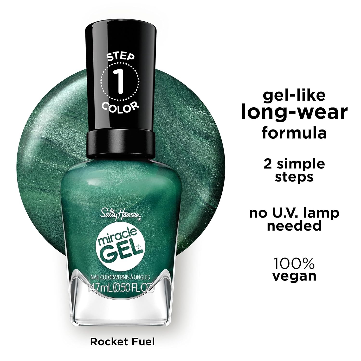 image:imageSally Hansen Miracle Gel Supercharged Glam Rocket Fuel LongLasting Nail Polish With Beautiful Colors Shiny Manicure 052oz