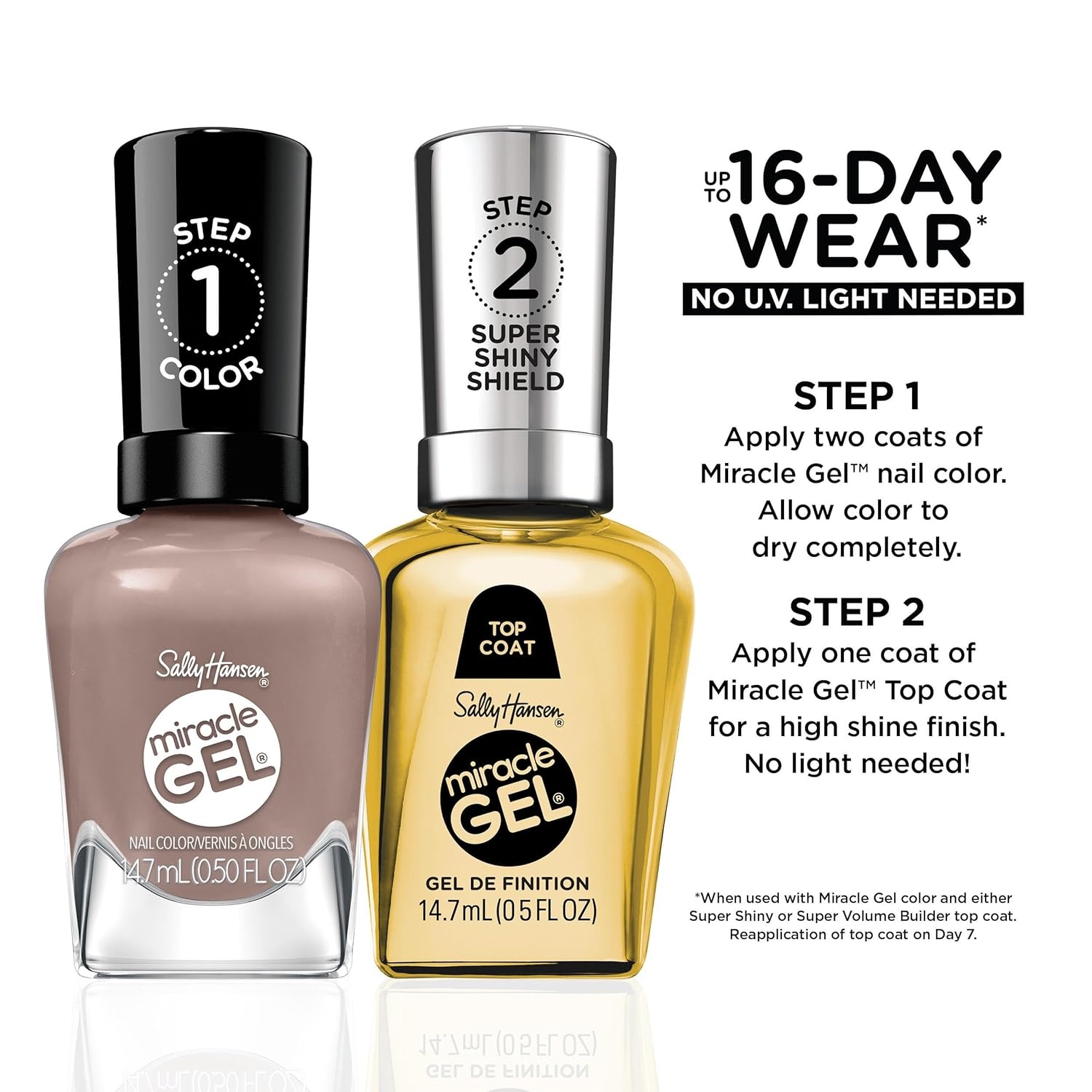 image:imageSally Hansen Miracle Gel Supercharged Glam Steel the Scene LongLasting Nail Polish With Beautiful Colors Shiny Manicure 052oz