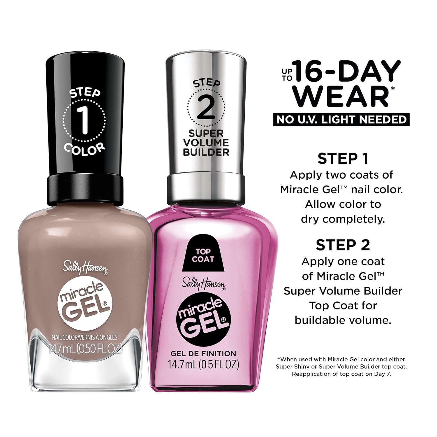 image:imageSally Hansen Miracle Gel Supercharged Glam Steel the Scene LongLasting Nail Polish With Beautiful Colors Shiny Manicure 052oz