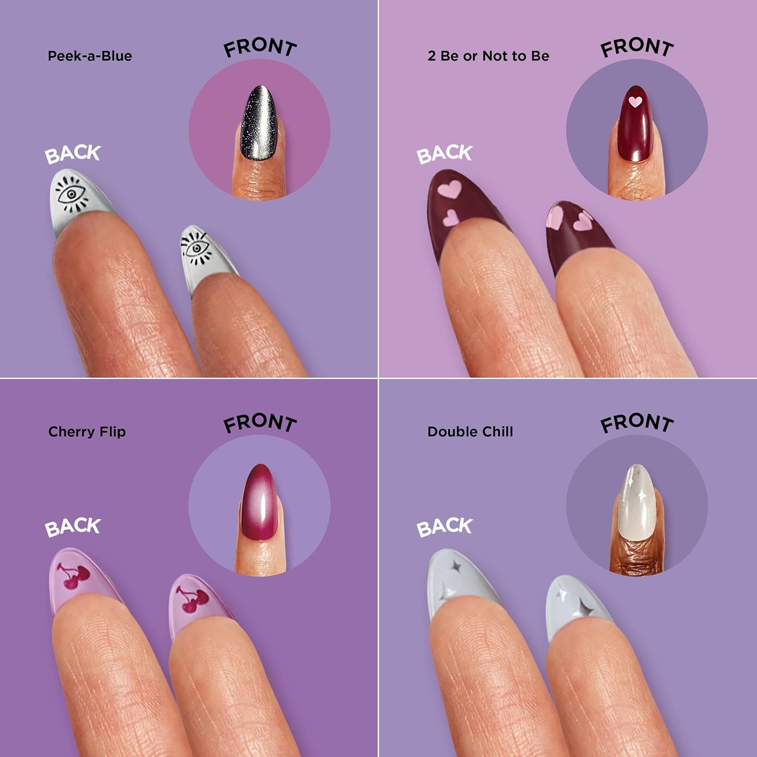 image:imageSally Hansen Perfect PressOns Twice as Nice Double Chill Fake Nails With Vitamin E amp B5 SalonQuality Manicure Easy to Apply