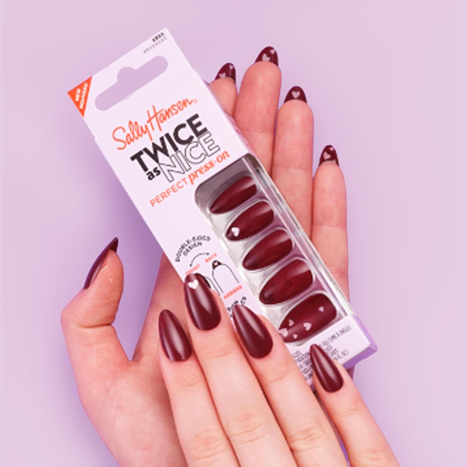 image:imageSally Hansen Perfect PressOns Twice as Nice Double Chill Fake Nails With Vitamin E amp B5 SalonQuality Manicure Easy to Apply