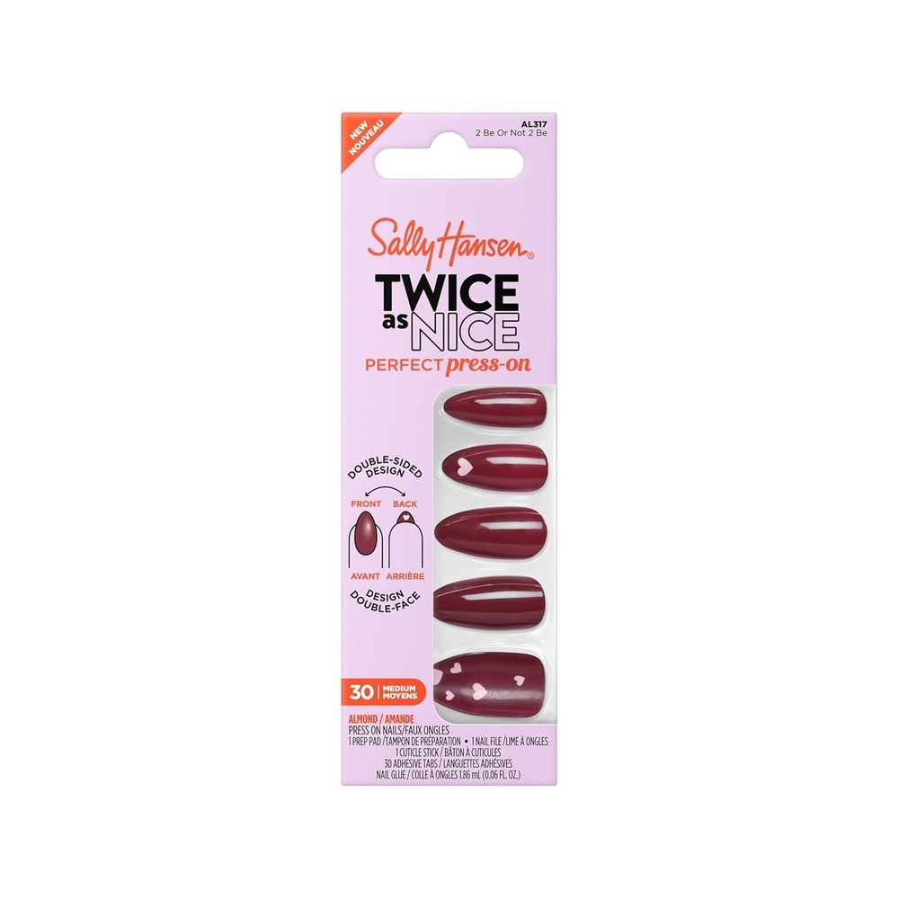 image:imageSally Hansen Perfect PressOns Twice as Nice 2 Be Or Not 2 Be Fake Nails With Vitamin E amp B5 SalonQuality Manicure Easy to Apply