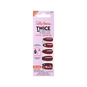 Sally Hansen Perfect Press-Ons, Twice as Nice, 2 Be Or Not 2 Be, Fake Nails, With Vitamin E & B5, Salon-Quality Manicure, Easy to Apply