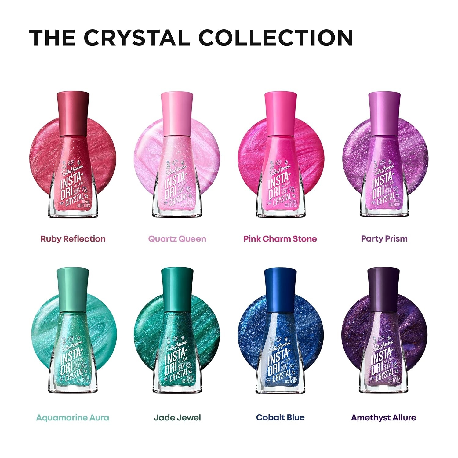 image:imageSally Hansen InstaDri Nail Polish Quick Dry Long Lasting StreakFree Shine Shiny 333 Peachy Breeze Pink Nail Color117 Ruby Reflection