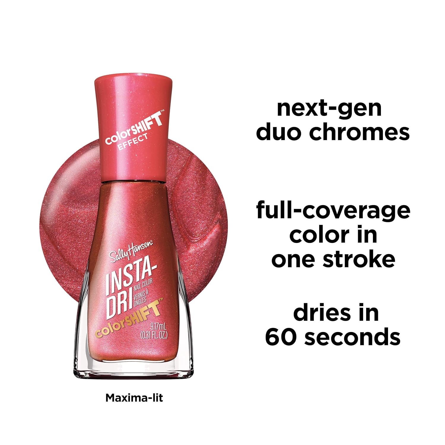 image:imageSally Hansen InstaDri Nail Polish Quick Dry Long Lasting StreakFree Shine Shiny 333 Peachy Breeze Pink Nail Color149 Maximalit