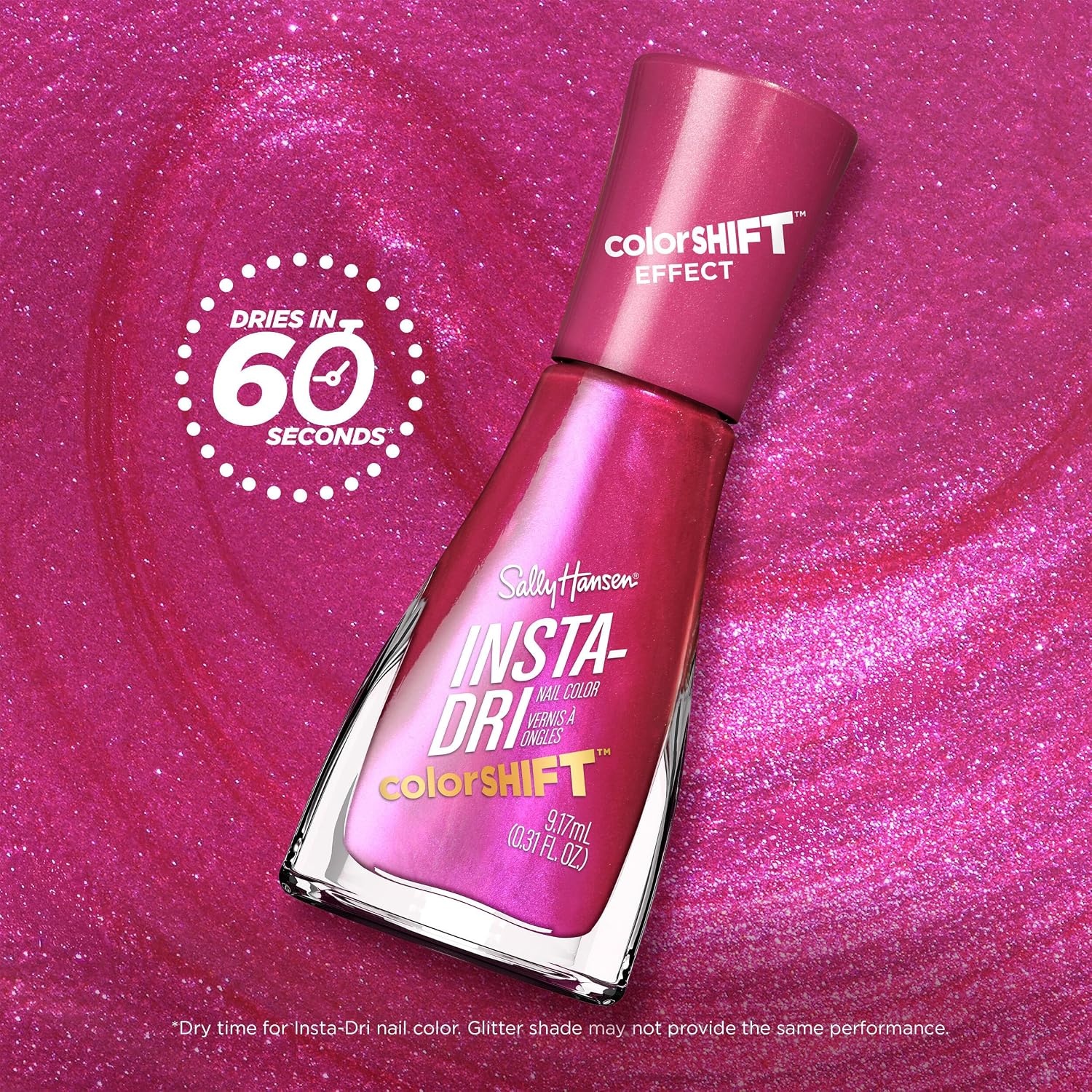 image:imageSally Hansen InstaDri Nail Polish Quick Dry Long Lasting StreakFree Shine Shiny 333 Peachy Breeze Pink Nail Color150 Hot Chromatity