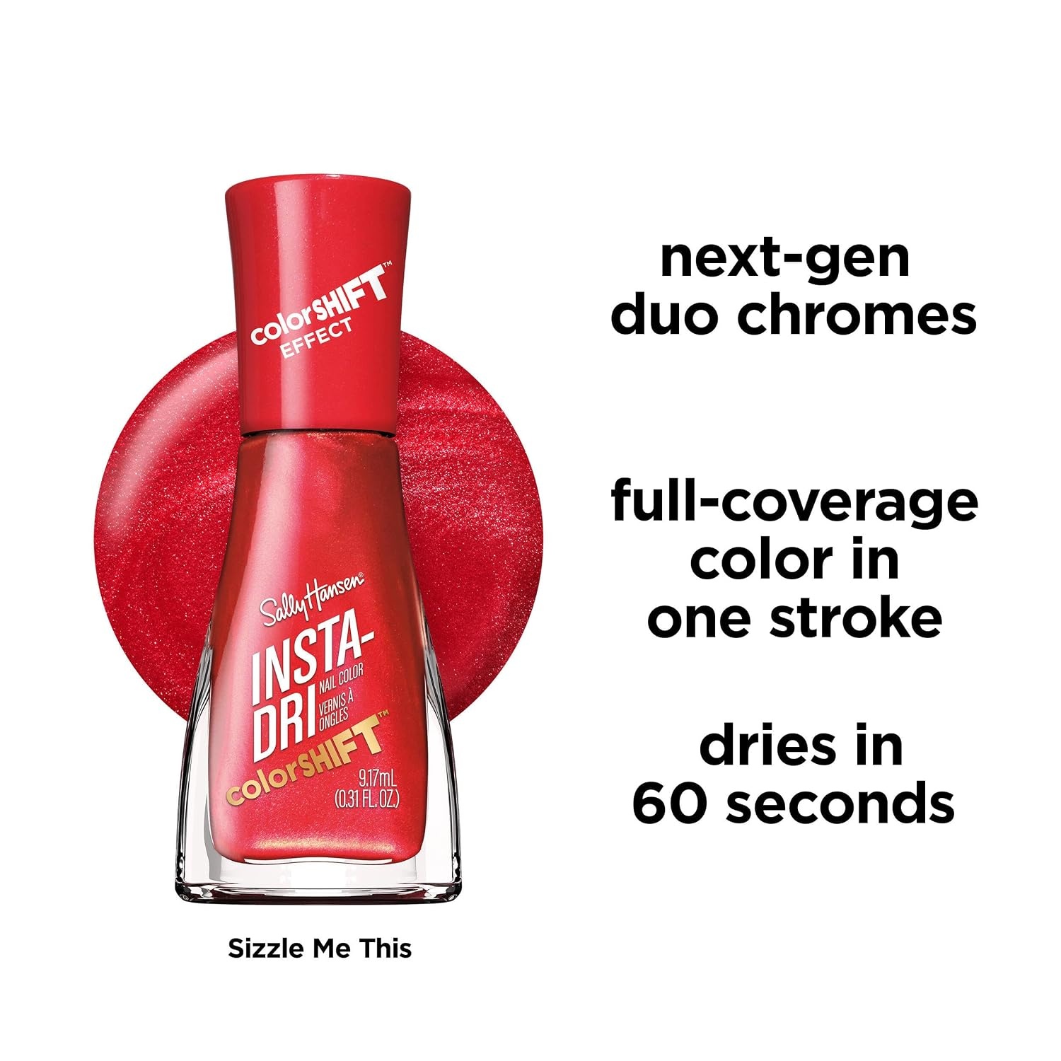 image:imageSally Hansen InstaDri Nail Polish Quick Dry Long Lasting StreakFree Shine Shiny 333 Peachy Breeze Pink Nail Color152 Sizzle Me This