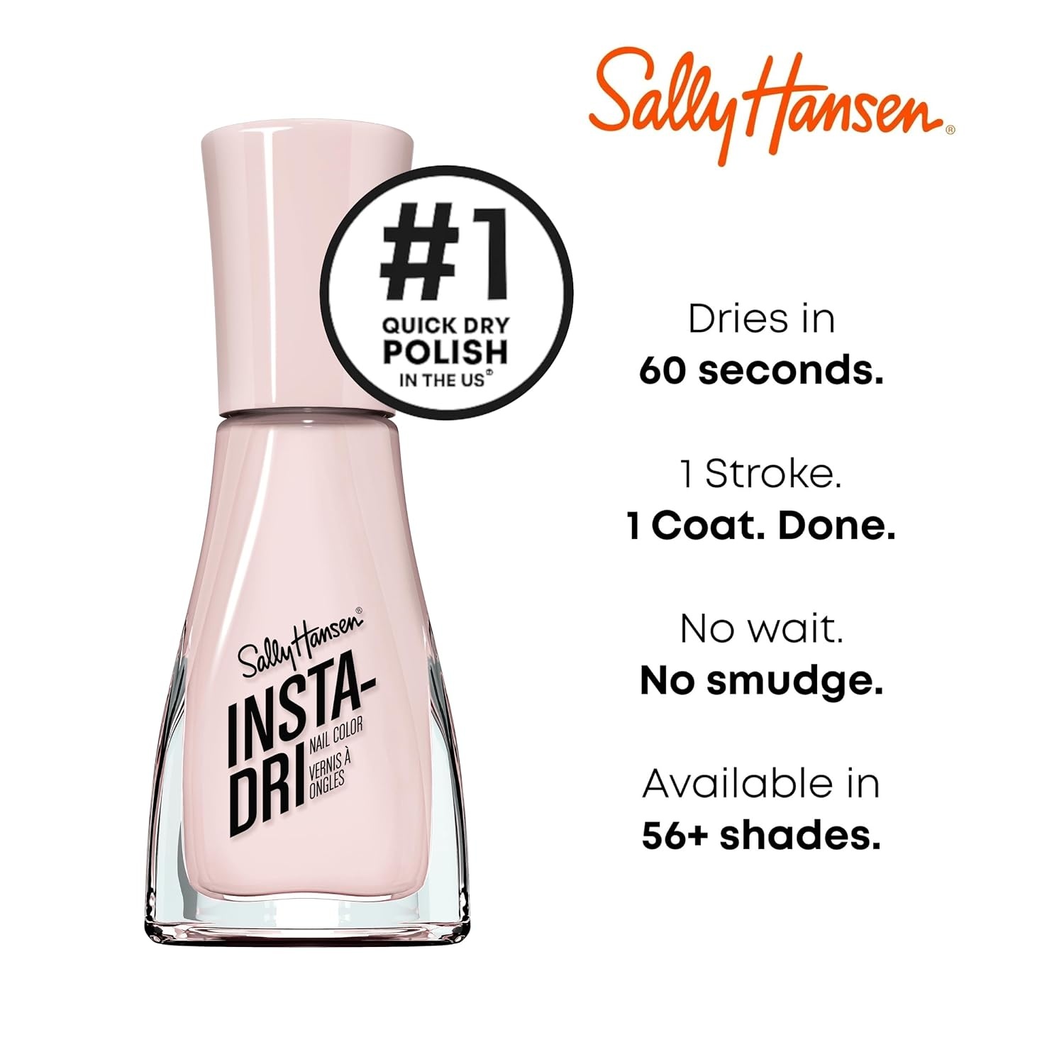 image:imageSally Hansen InstaDri Nail Polish Quick Dry Long Lasting StreakFree Shine Shiny 333 Peachy Breeze Pink Nail Color239 In a Blush