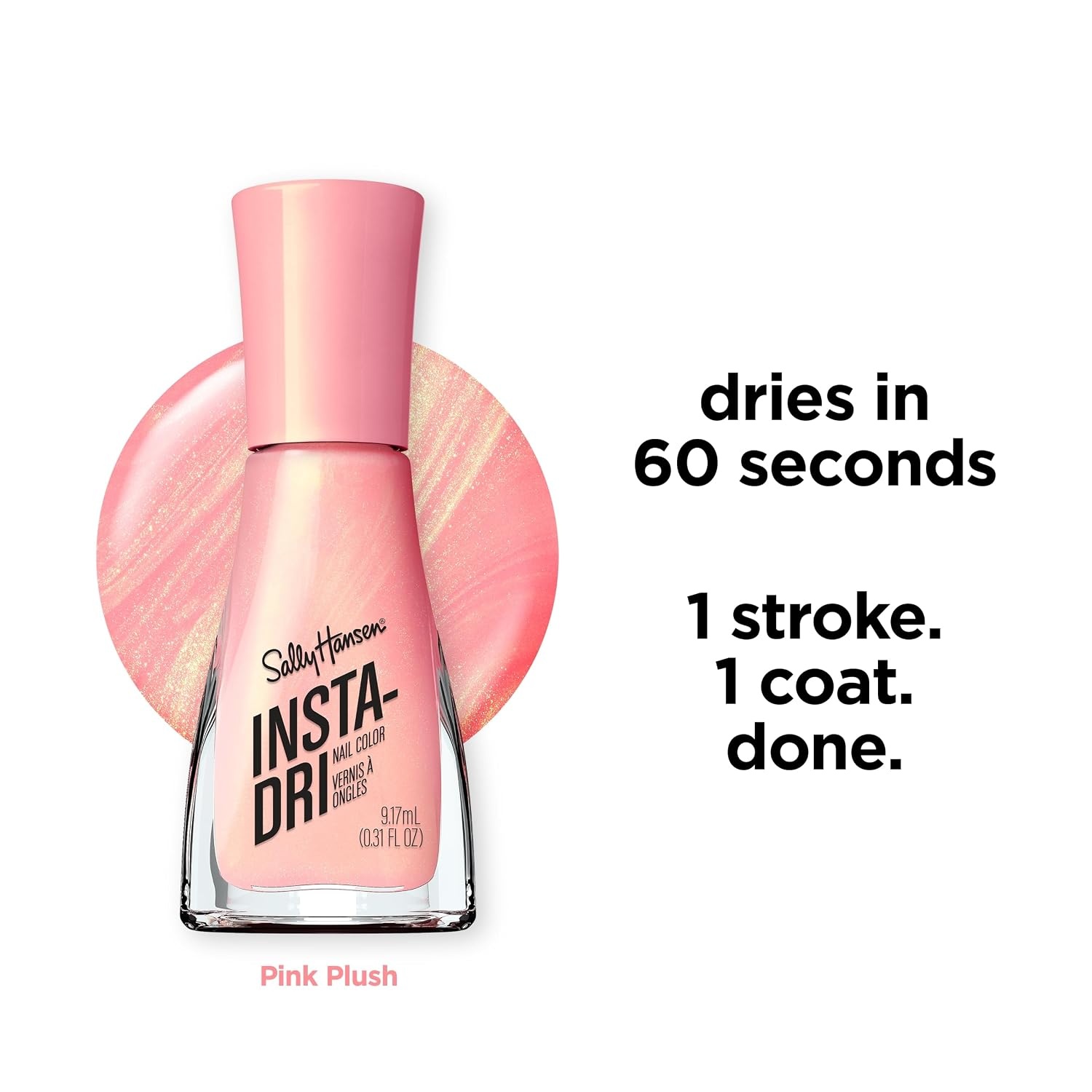 image:imageSally Hansen InstaDri Nail Polish Quick Dry Long Lasting StreakFree Shine Shiny 333 Peachy Breeze Pink Nail Color274 Pink Plush