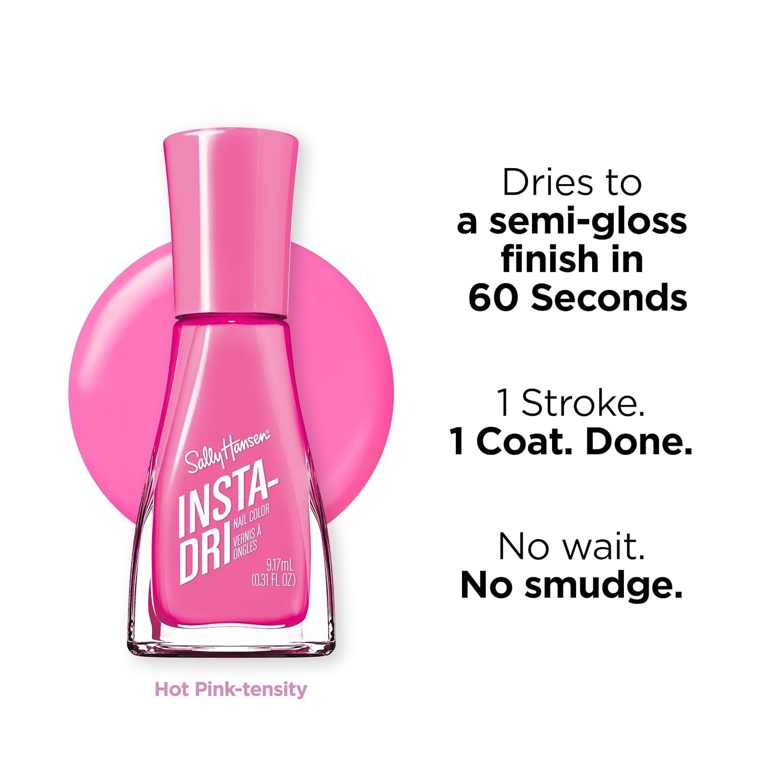image:imageSally Hansen InstaDri Nail Polish Quick Dry Long Lasting StreakFree Shine Shiny 333 Peachy Breeze Pink Nail Color277 Hot Pinktensity