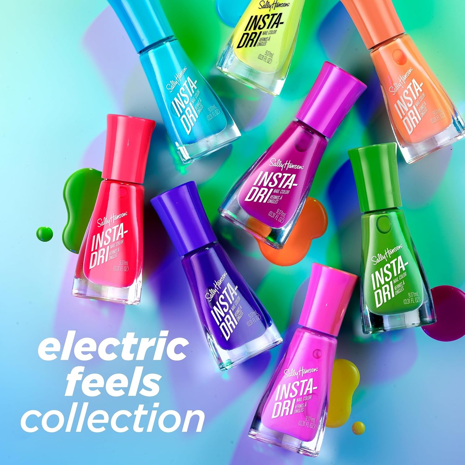 image:imageSally Hansen InstaDri Nail Polish Quick Dry Long Lasting StreakFree Shine Shiny 333 Peachy Breeze Pink Nail Color277 Hot Pinktensity