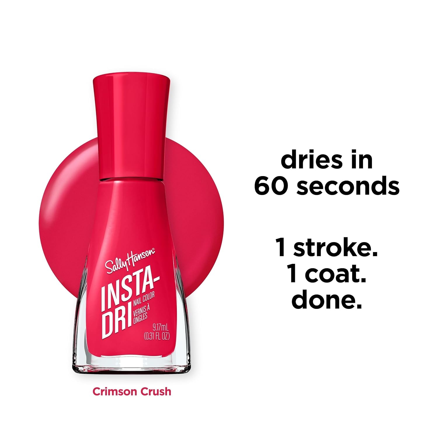 image:imageSally Hansen InstaDri Nail Polish Quick Dry Long Lasting StreakFree Shine Shiny 333 Peachy Breeze Pink Nail Color362 Crimson Crush