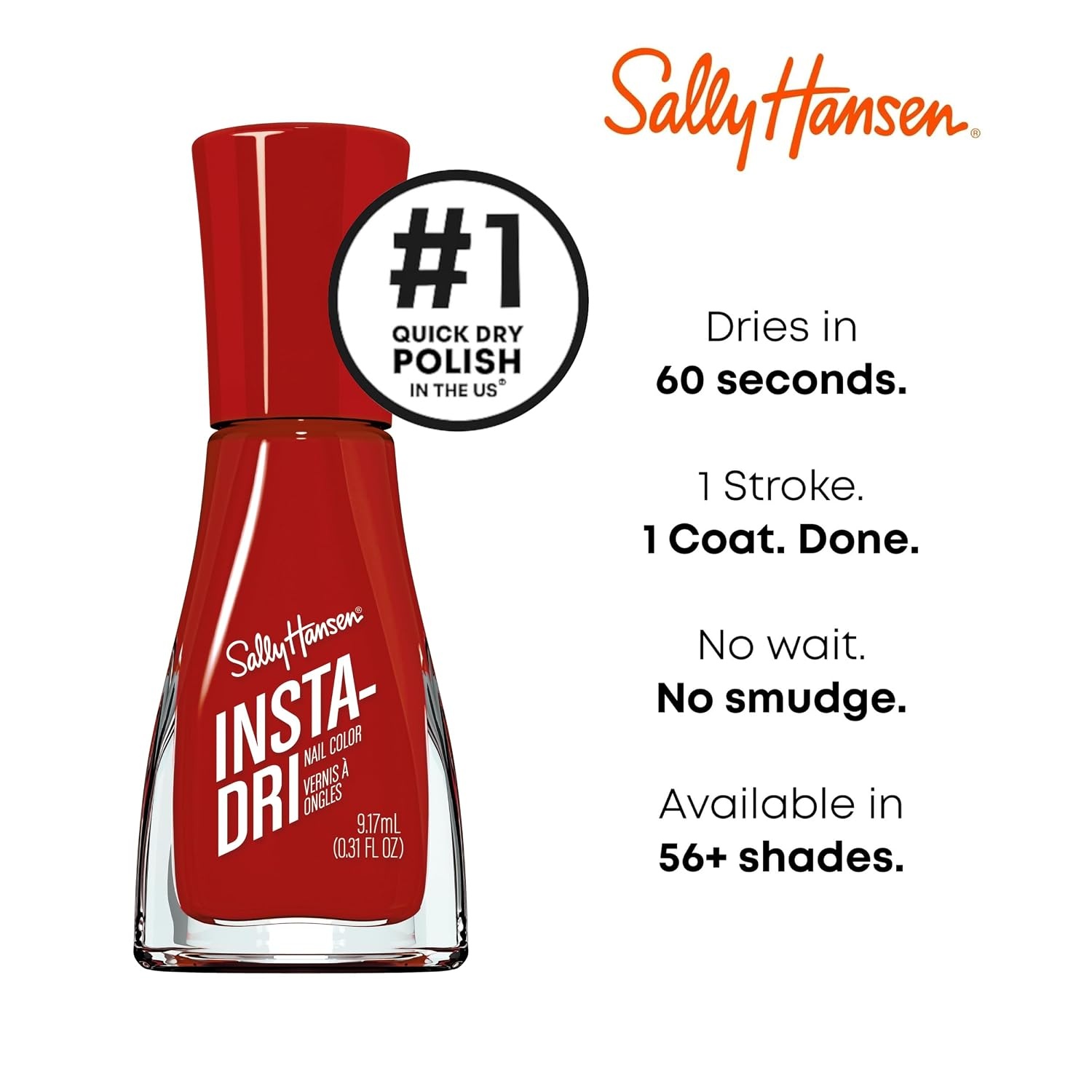image:imageSally Hansen InstaDri Nail Polish Quick Dry Long Lasting StreakFree Shine Shiny 333 Peachy Breeze Pink Nail Color390 Thats ABlazing