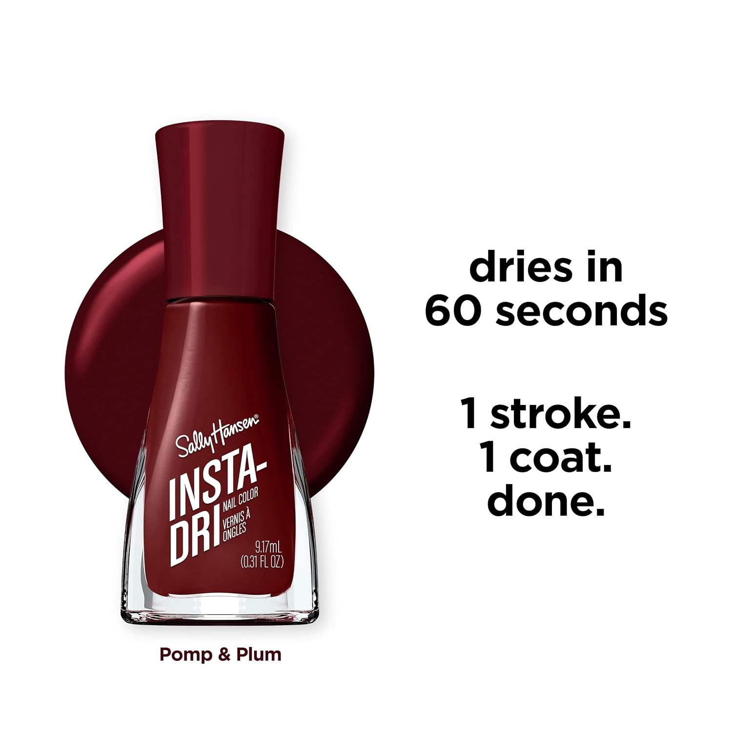 image:imageSally Hansen InstaDri Nail Polish Quick Dry Long Lasting StreakFree Shine Shiny 333 Peachy Breeze Pink Nail Color398 Pomp Plum