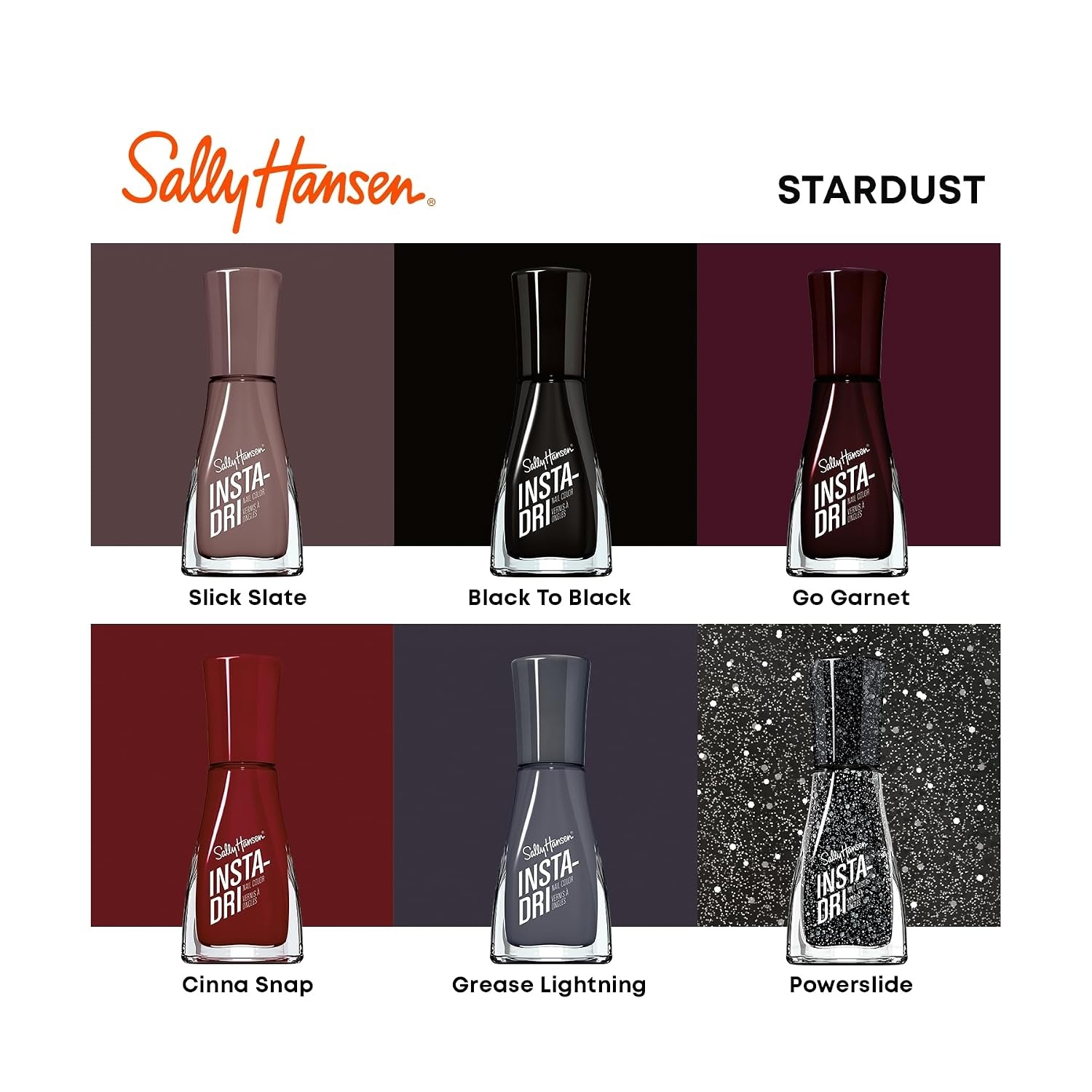 image:imageSally Hansen InstaDri Nail Polish Quick Dry Long Lasting StreakFree Shine Shiny 333 Peachy Breeze Pink Nail Color403 Go Garnet