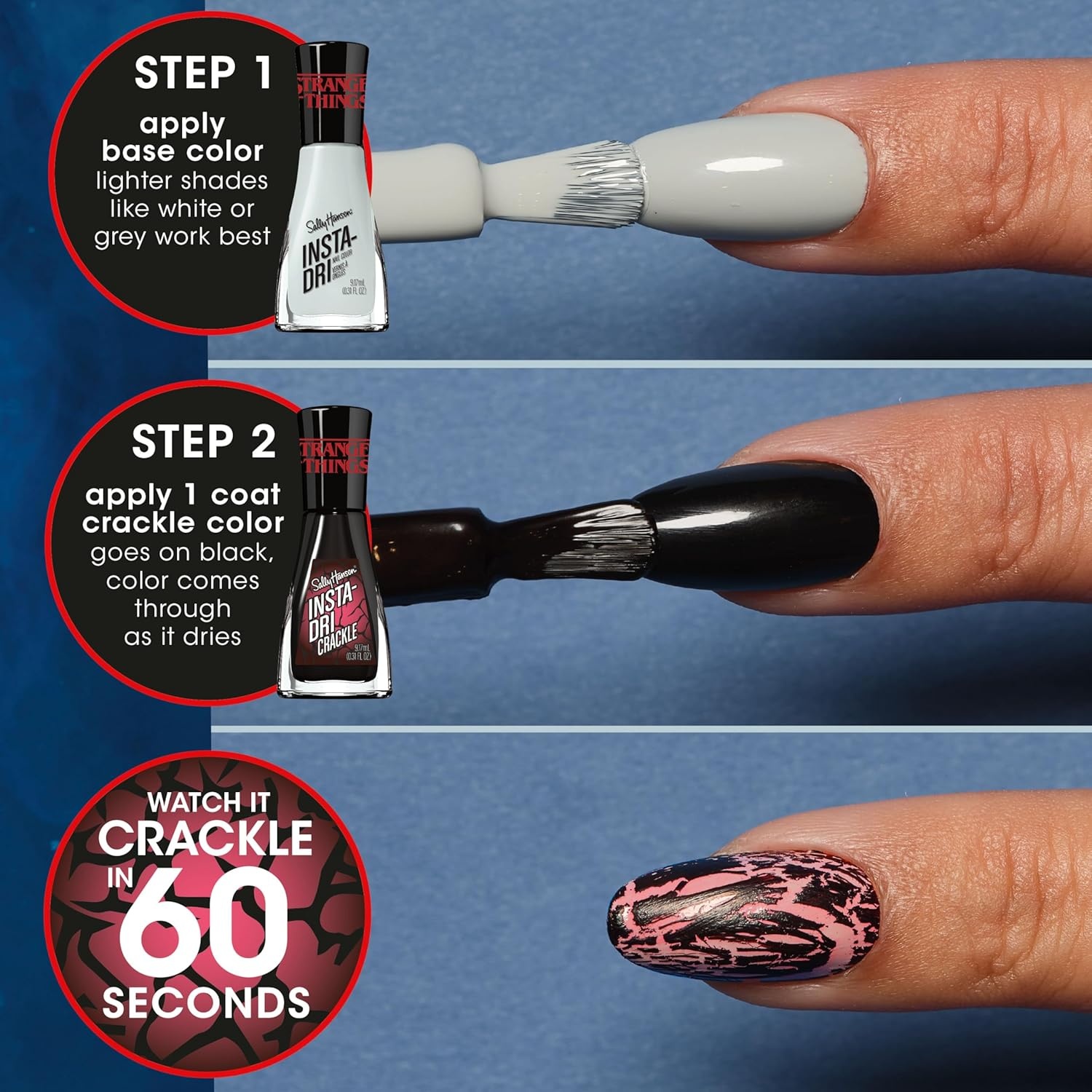 image:imageSally Hansen InstaDri Nail Polish Quick Dry Long Lasting StreakFree Shine Shiny 333 Peachy Breeze Pink Nail Color747 Squawk