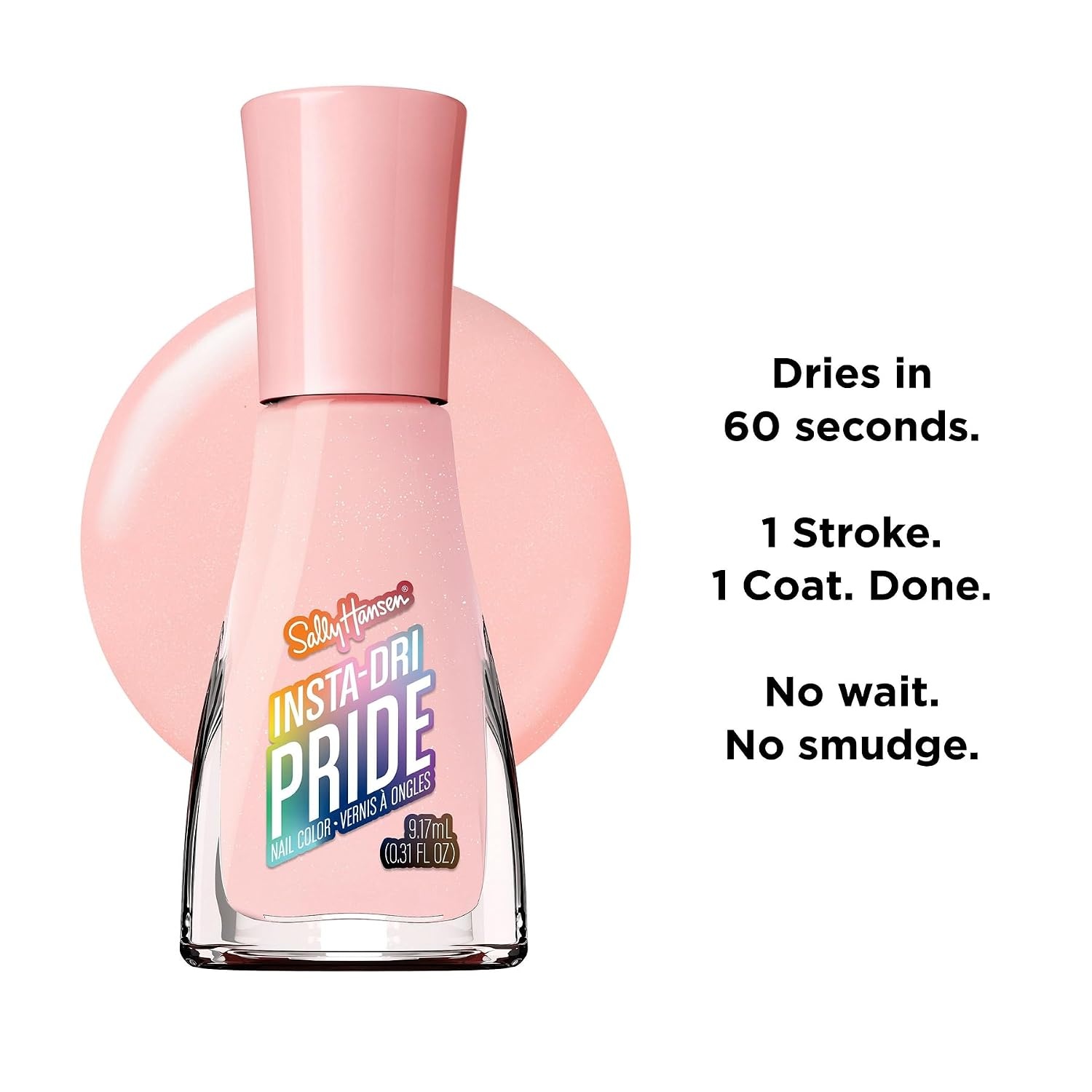 image:imageSally Hansen InstaDri Nail Polish Quick Dry Long Lasting StreakFree Shine Shiny 333 Peachy Breeze Pink Nail Color765 All Love