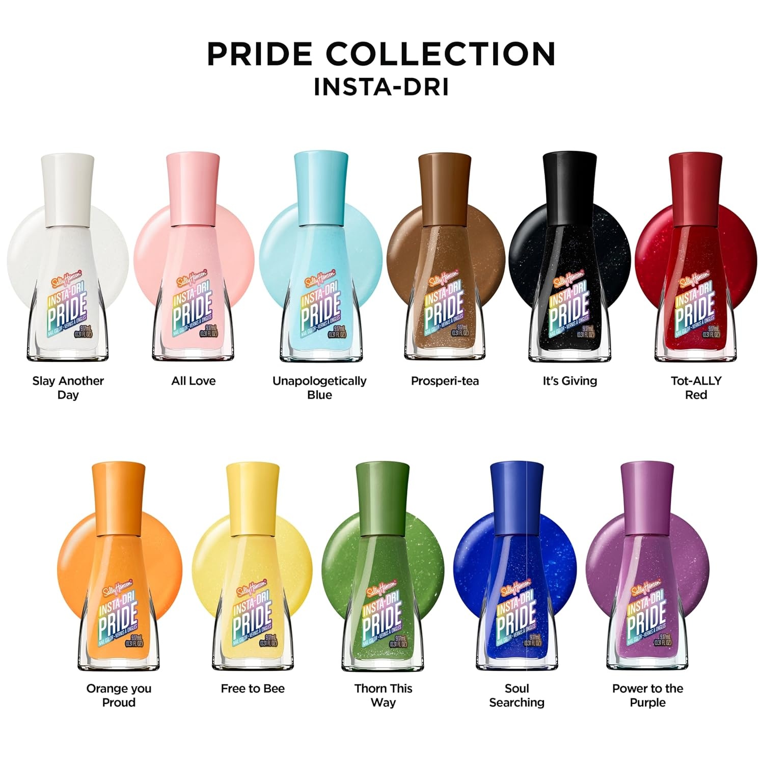 image:imageSally Hansen InstaDri Nail Polish Quick Dry Long Lasting StreakFree Shine Shiny 333 Peachy Breeze Pink Nail Color769 TotALLY Red