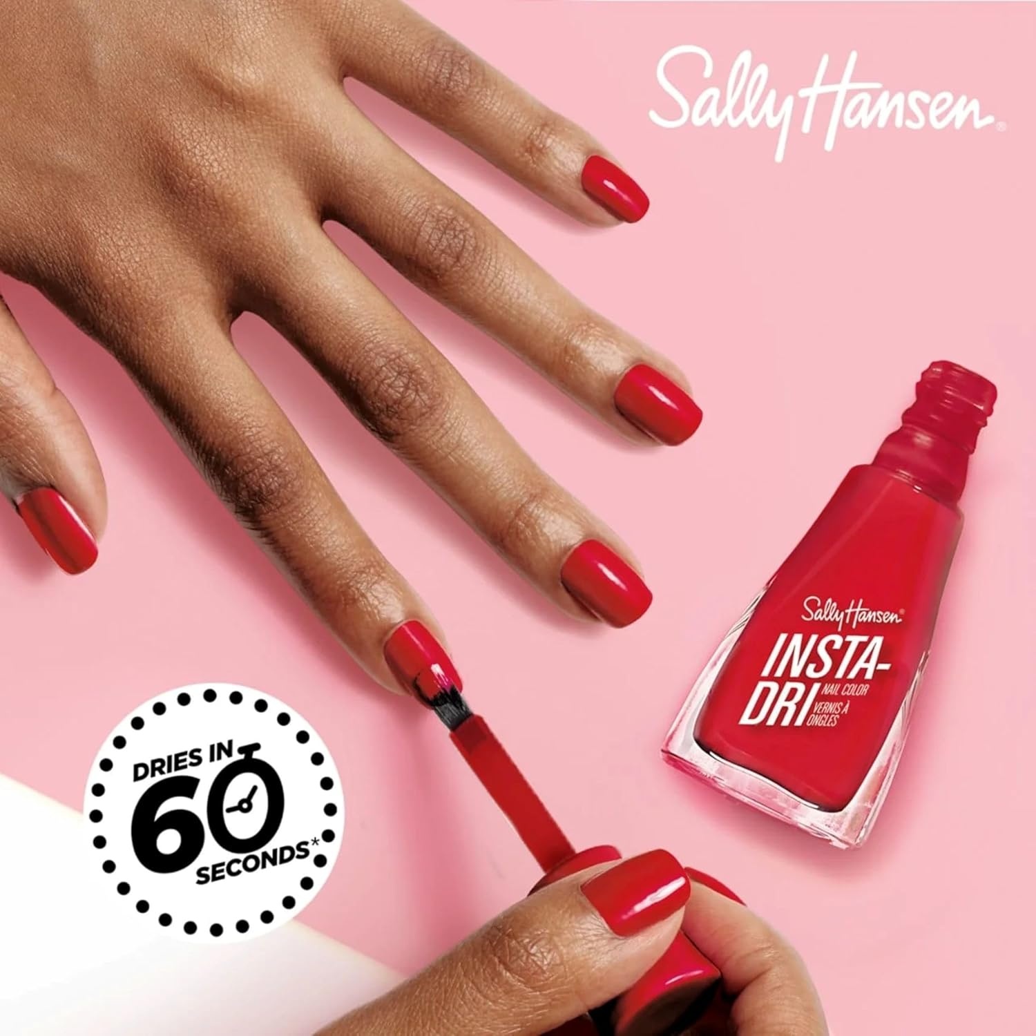image:imageSally Hansen InstaDri Nail Polish Quick Dry Long Lasting StreakFree Shine Shiny 333 Peachy Breeze Pink Nail Color769 TotALLY Red