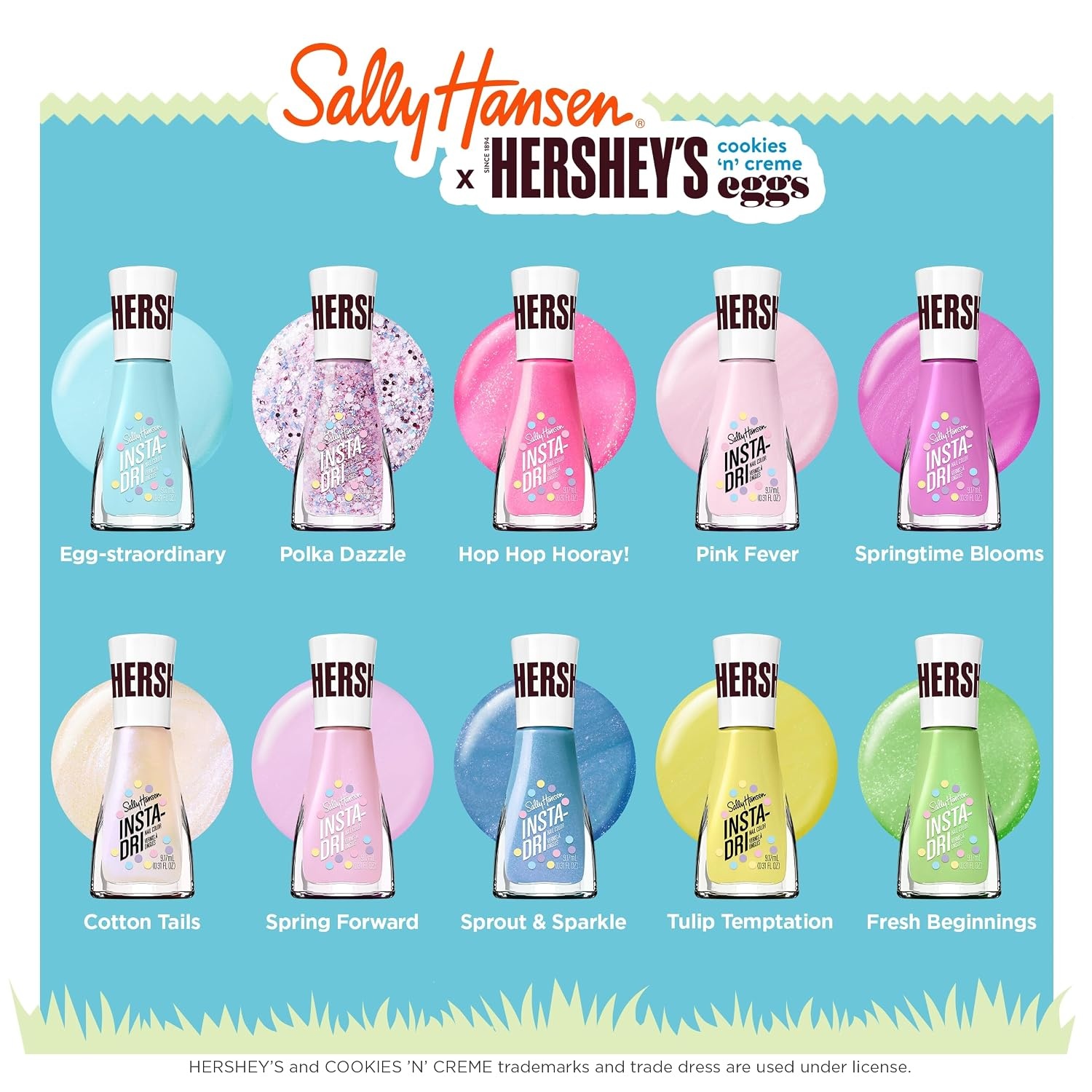 image:imageSally Hansen InstaDri Nail Polish Quick Dry Long Lasting StreakFree Shine Shiny 333 Peachy Breeze Pink Nail Color777 Polka Dazzle