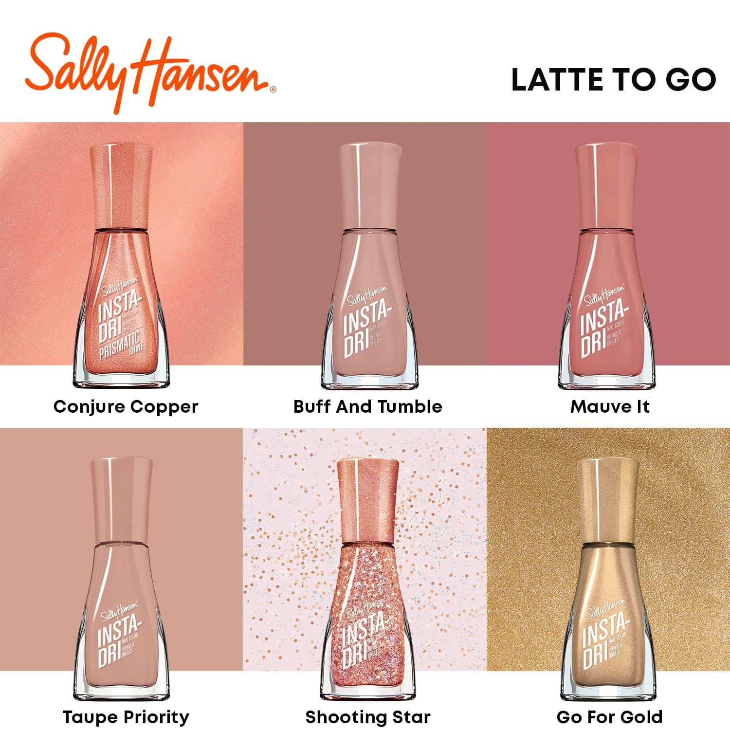 image:imageSally Hansen InstaDri Nail Polish Quick Dry Long Lasting StreakFree Shine Shiny 333 Peachy Breeze Pink Nail ColorMauve It