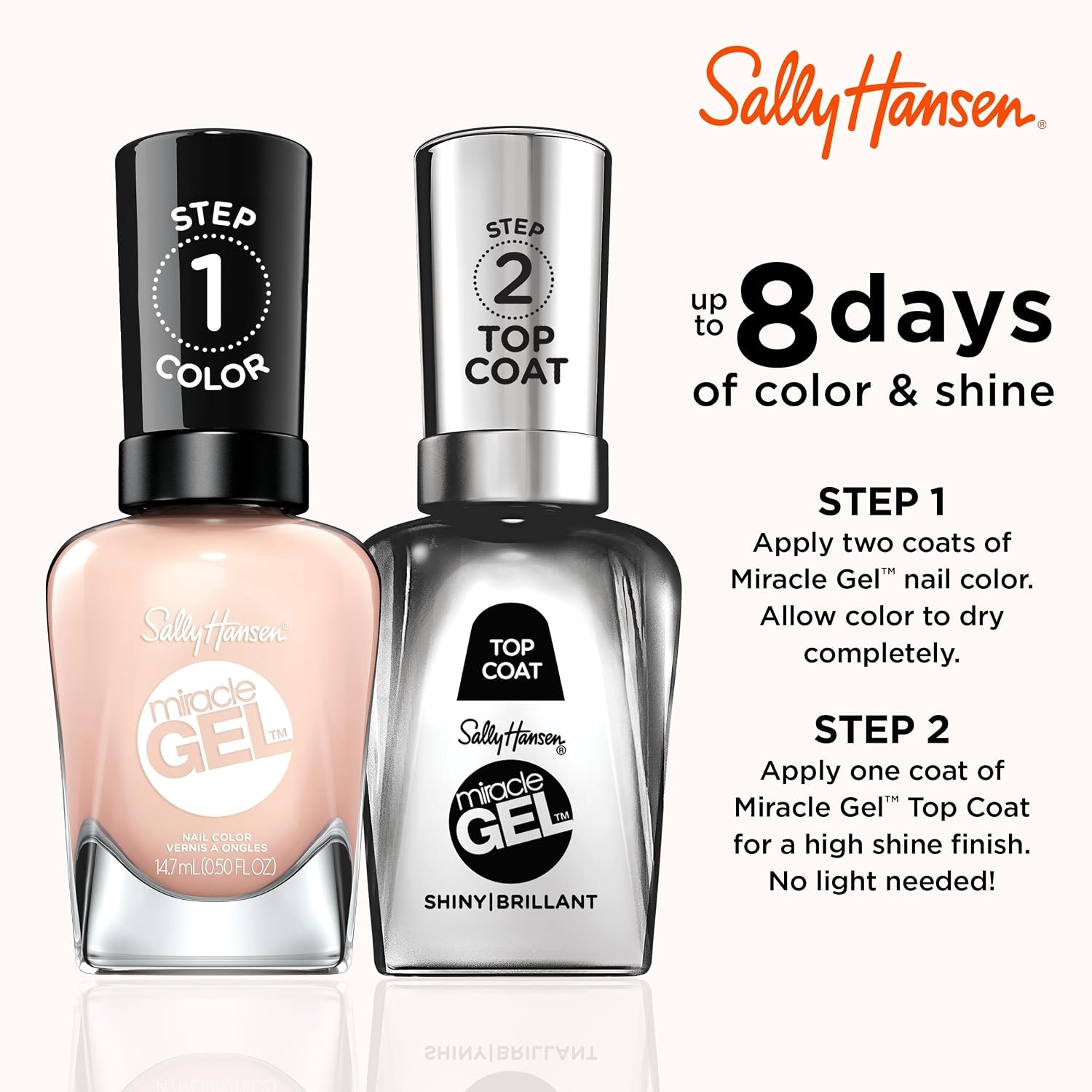 image:imageSally Hansen Miracle Gel Nail Polish Shade Slater Girl 809 05 Fl Oz Pack of 2187 Sheer Happiness