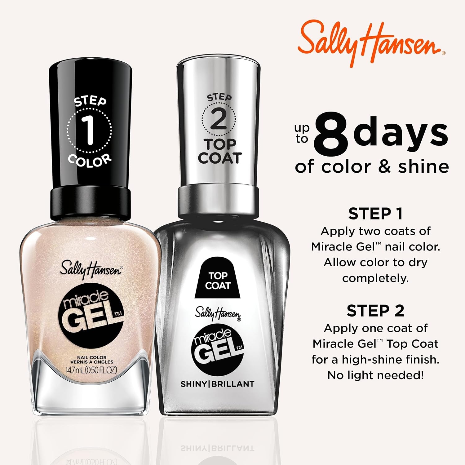 image:imageSally Hansen Miracle Gel Nail Polish Shade Slater Girl 809 05 Fl Oz Pack of 2188 Only Have Ice For You