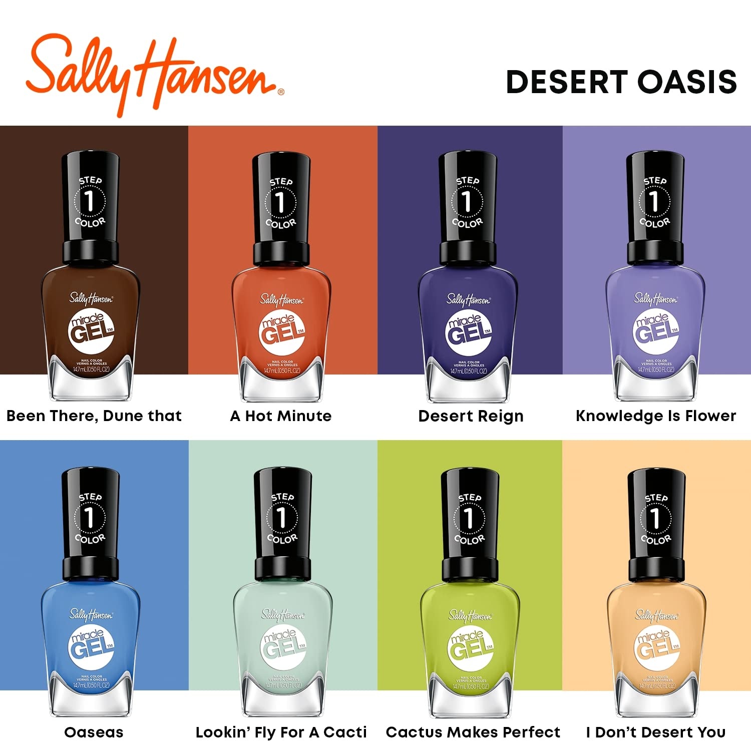 image:imageSally Hansen Miracle Gel Nail Polish Shade Slater Girl 809 05 Fl Oz Pack of 2200 Been There Dune That