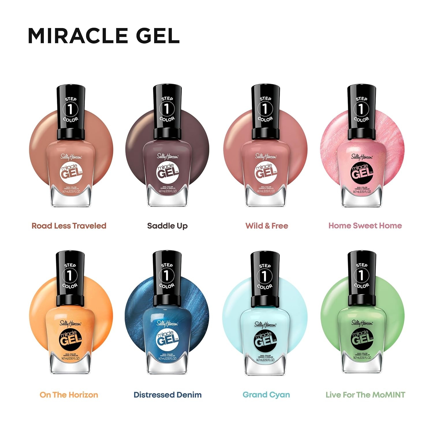 image:imageSally Hansen Miracle Gel Nail Polish Shade Slater Girl 809 05 Fl Oz Pack of 2202 Saddle Up