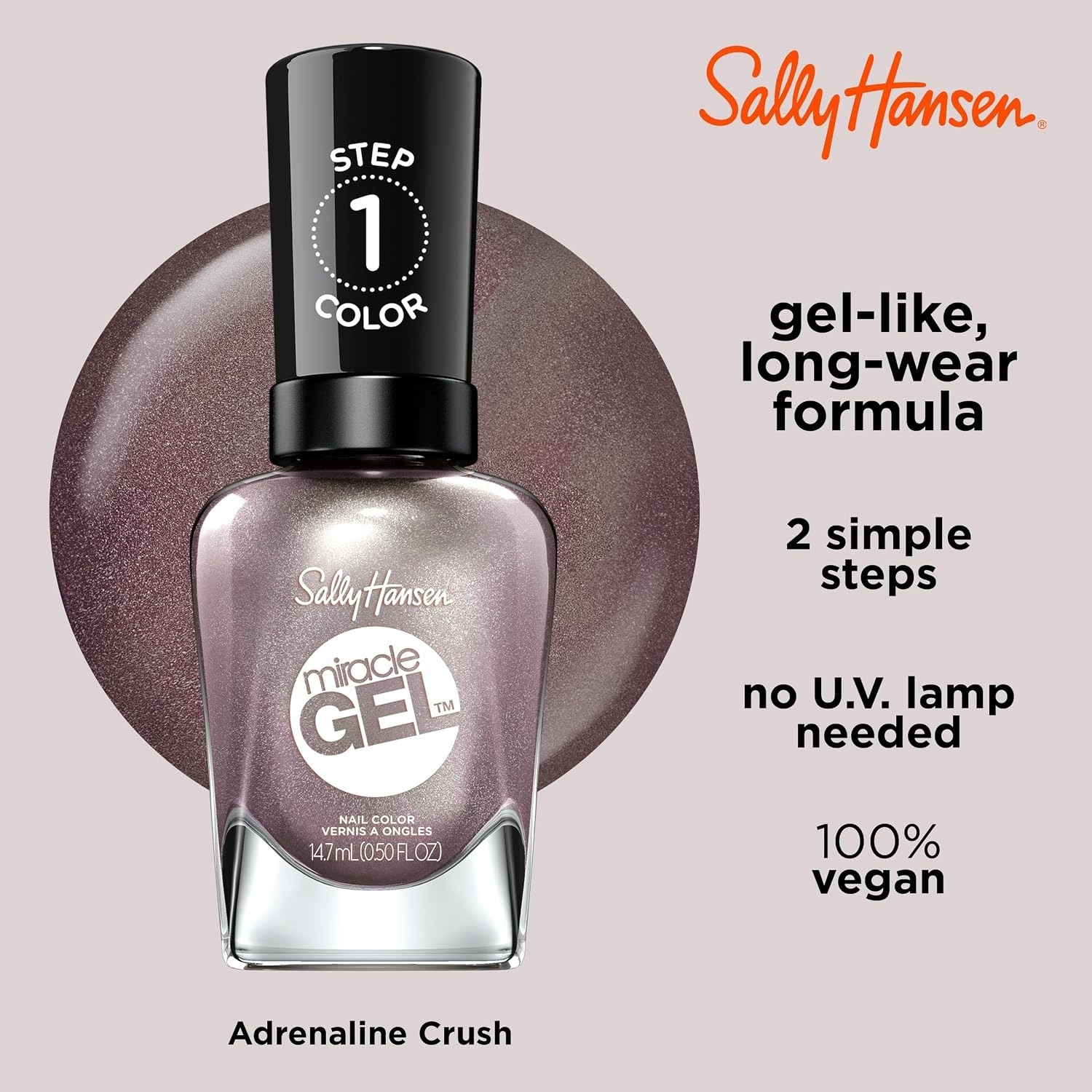 image:imageSally Hansen Miracle Gel Nail Polish Shade Slater Girl 809 05 Fl Oz Pack of 2204 Adrenaline Crush