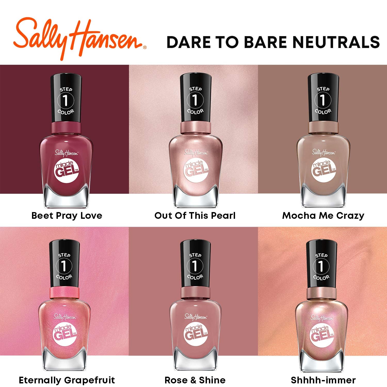 image:imageSally Hansen Miracle Gel Nail Polish Shade Slater Girl 809 05 Fl Oz Pack of 2212 Mocha Me Crazy