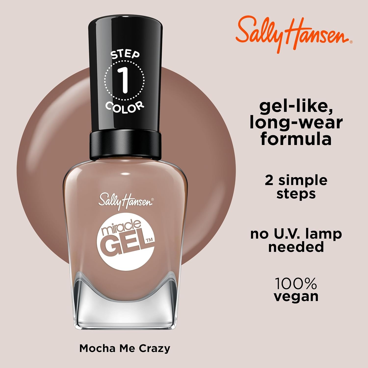 image:imageSally Hansen Miracle Gel Nail Polish Shade Slater Girl 809 05 Fl Oz Pack of 2212 Mocha Me Crazy