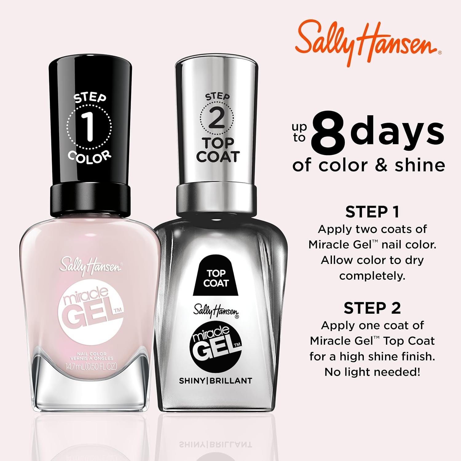 image:imageSally Hansen Miracle Gel Nail Polish Shade Slater Girl 809 05 Fl Oz Pack of 2233 First Glass