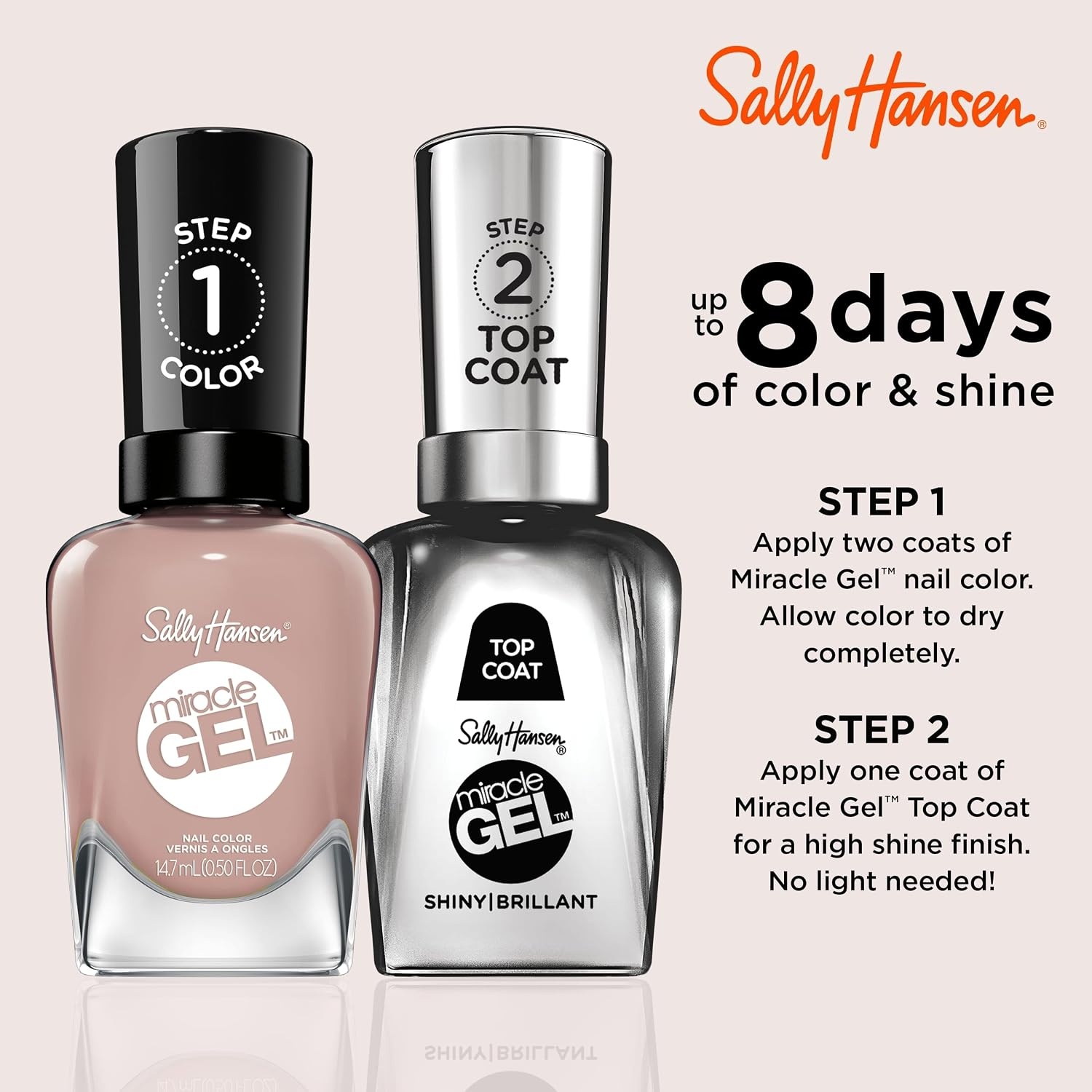 image:imageSally Hansen Miracle Gel Nail Polish Shade Slater Girl 809 05 Fl Oz Pack of 2235 Love at First Flight