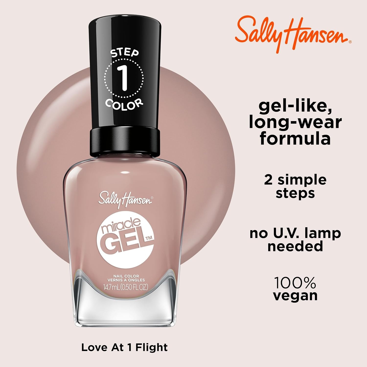 image:imageSally Hansen Miracle Gel Nail Polish Shade Slater Girl 809 05 Fl Oz Pack of 2235 Love at First Flight